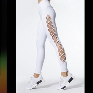 Alo High Waist Interlace Legging in White